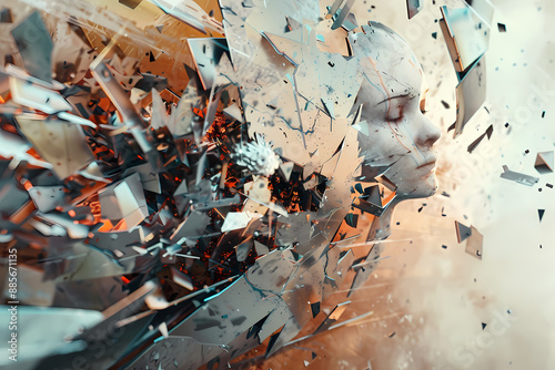 Shattered Face in Abstract photo