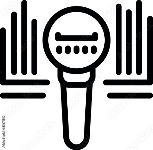 Simple outline icon of a water meter measuring water consumption with statistics bars