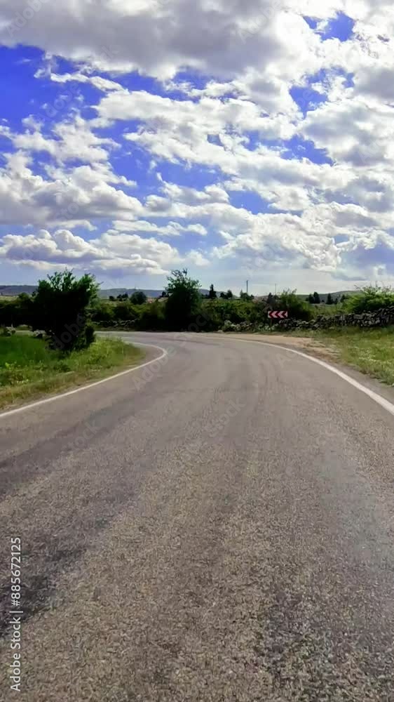 Drive through the stunning Turkish mountains on a winding road, captured from a first-person perspective Drive through the stunning Turkish mountains on a winding road, captured from a first-person perspective