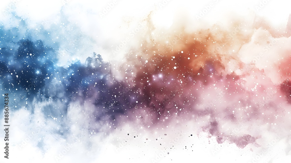 Fototapeta premium Vibrant Cosmic Galaxy with Swirling Nebulas and Twinkling Stars in Ethereal Backdrop