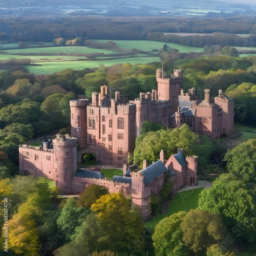 A view of Peckforton Castle in Cheshire in the UK photo