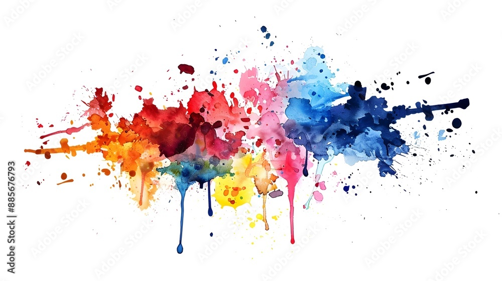 Naklejka premium Vibrant Ink Splatter Abstract Design Suitable for Apparel and Branding