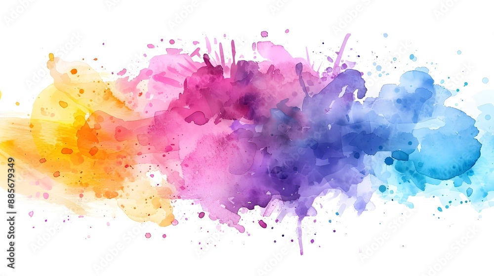 Fototapeta premium Vibrant Watercolor Splash Abstract Background for Sticker or Shirt Design