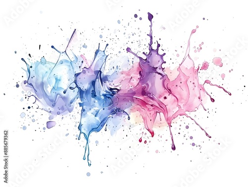 Vibrant Watercolor Splash with Pastel Hues for Stunning Sticker or Apparel Design