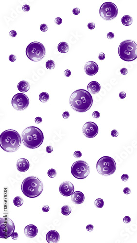 Vitamin D3 round capsules.