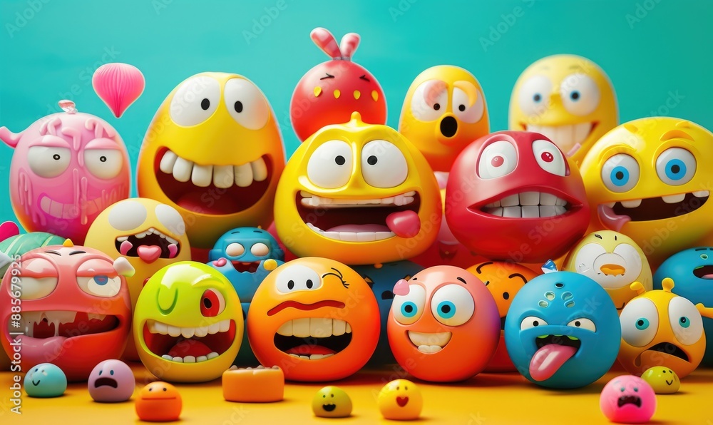 Vibrant and Fun Emojis Expressing Happiness and Humor Vibrant and Fun Emojis Expressing Happiness and Humor