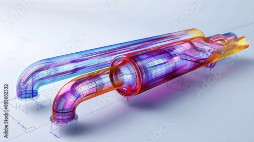 Advanced FEA Techniques for Pipe Systems: Fluid Flow Simulation and Analysis of Pressure and Velocity Distribution photo