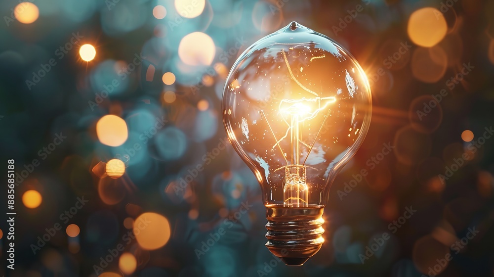 light bulb sparkling tiny light symbolizes the birth of an idea with copy space backgrounds and gold bokeh glitters light bulb sparkling tiny light symbolizes the birth of an idea with copy space backgrounds and gold bokeh glitters