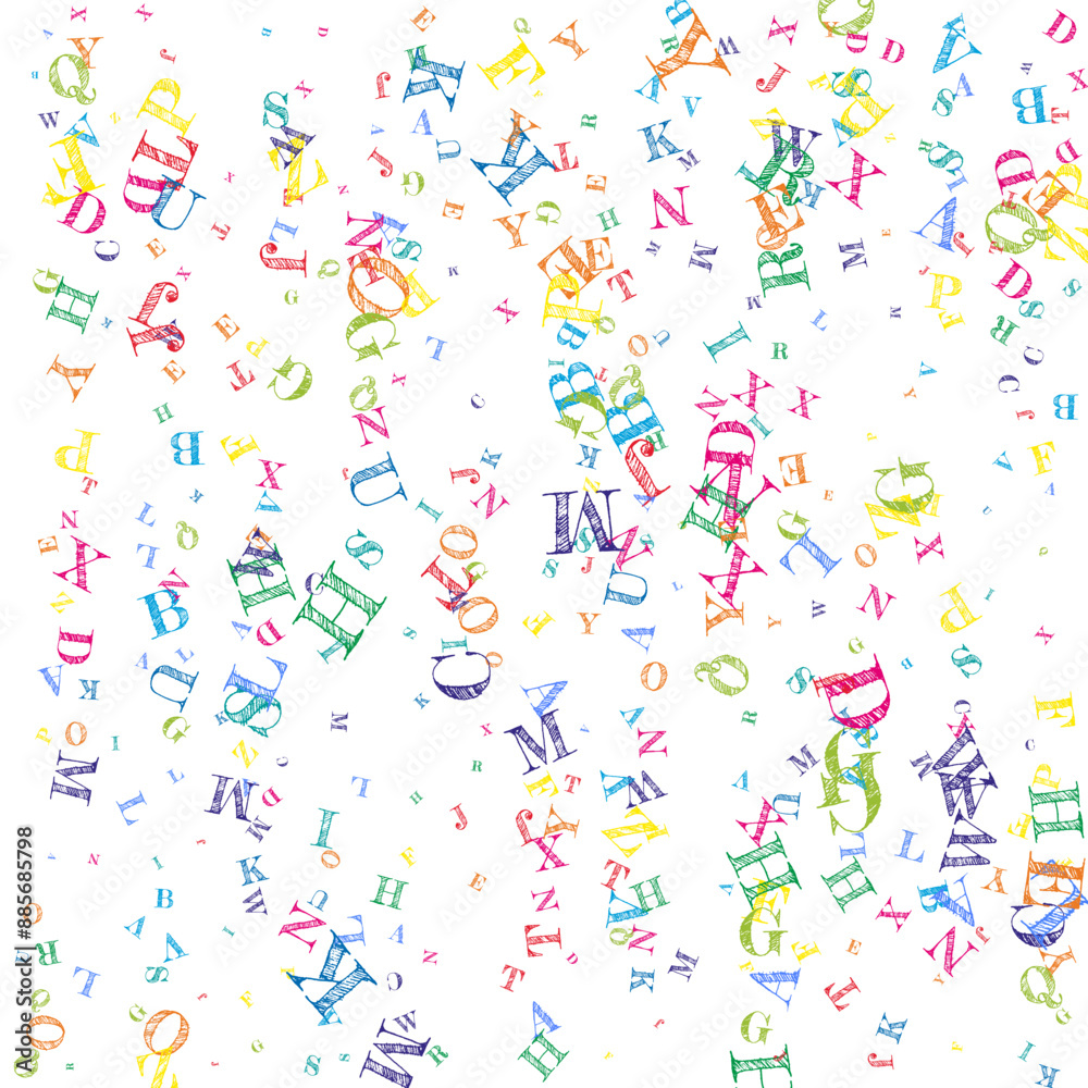School notebook cover. Colorful childish floating School notebook cover. Colorful childish floating