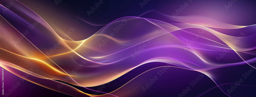 Abstract purple and gold gradient background with flowing lines on a dark color background, with a simple design in the vector illustration style Abstract purple and gold gradient background with flowing lines on a dark color background, with a simple design in the vector illustration style
