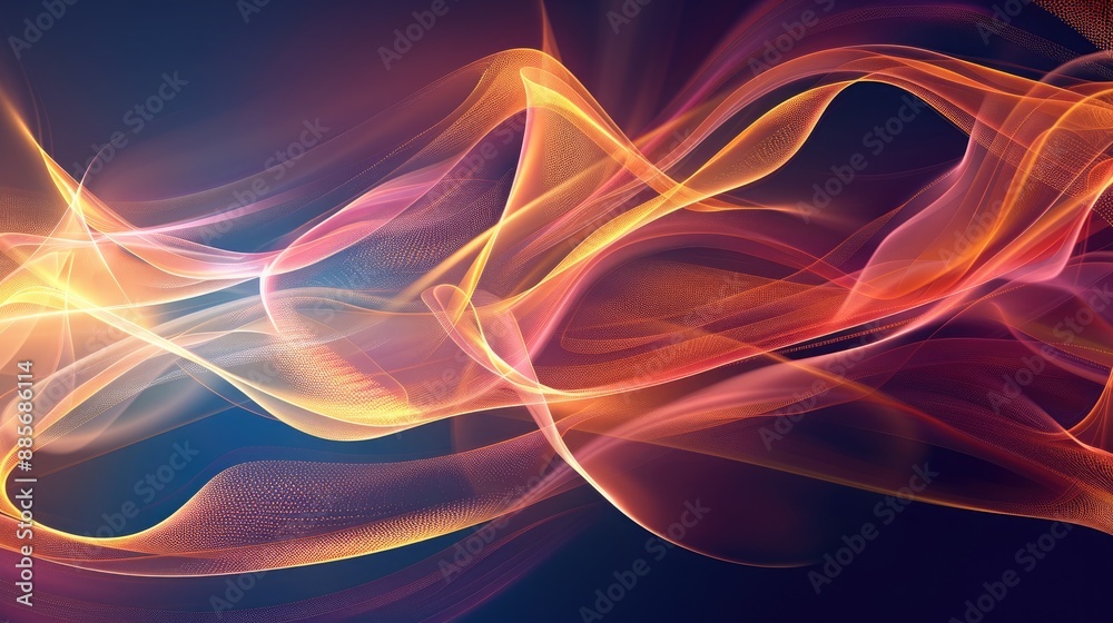 Naklejka premium A visually striking abstract background featuring flowing organic shapes, lines, and waves in a harmonious and elegant panorama.