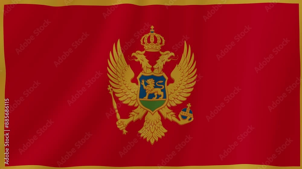Montenegro Waving Flag. Realistic Flag Animation. Seamless Loop Background. Montenegro Waving Flag. Realistic Flag Animation. Seamless Loop Background.