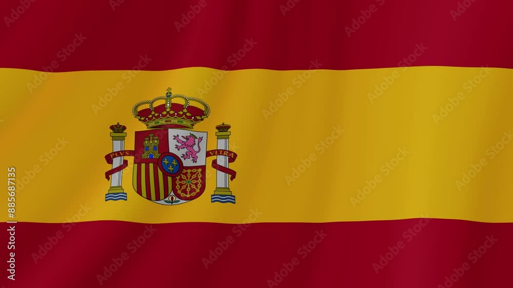 Spain Waving Flag. Realistic Flag Animation. Seamless Loop Background. Spain Waving Flag. Realistic Flag Animation. Seamless Loop Background.
