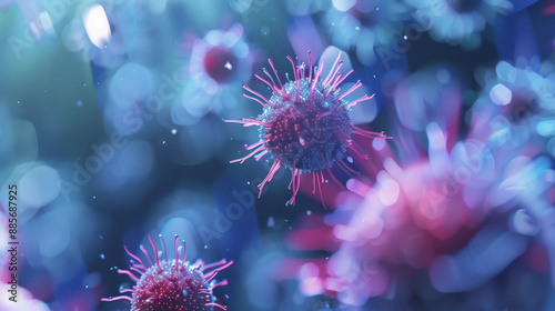 Adeno-associated virus (AAV), 3d illustration 