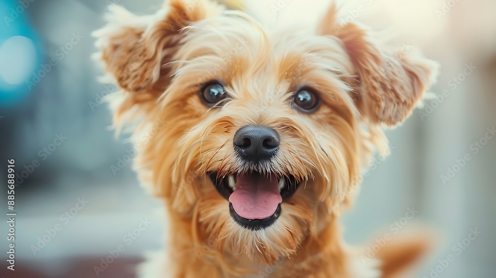 Cute Yorkshire Terrier dog with tongue out Cute Yorkshire Terrier dog with tongue out