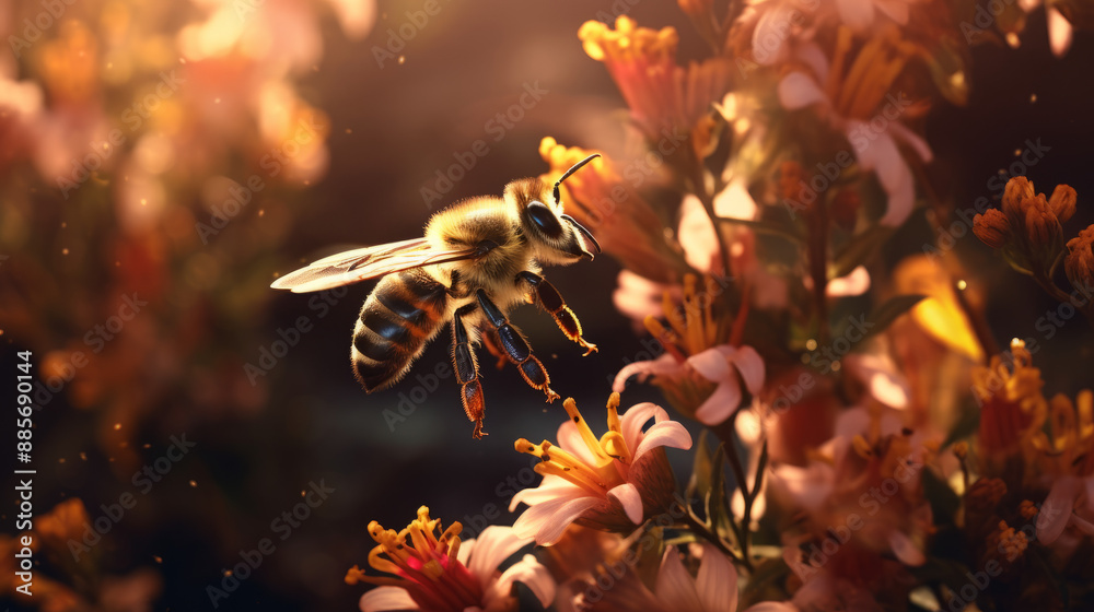 bee on flower bee on flower