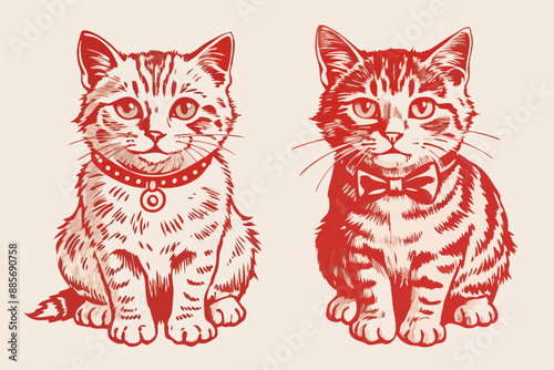 Vintage cat vector, vintage cat, cat vector, cat vector line art, cat, vintage vector