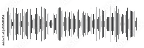 Sound ,audio wave or soundwave line art vector icon for music apps and websites. Graphic design elements for financial monitoring, medical equipment, music app in eps 10.