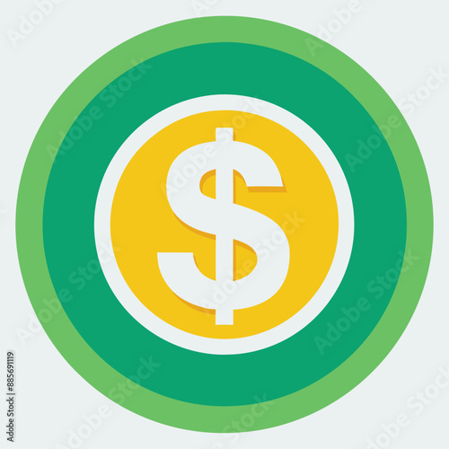 dollar icon silhouette vector art illustration