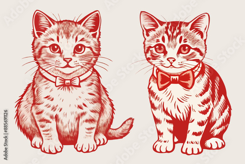 Vintage cat vector, vintage cat, cat vector, cat vector line art, cat, vintage vector