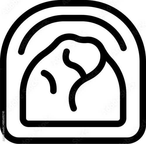 Ear anatomy icon, outline style, suitable for medical apps and websites