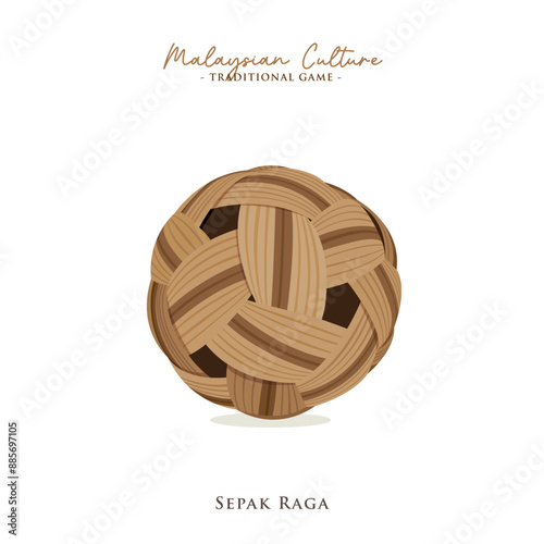 Vector illustration of Malaysian traditional game, Sepak Raga. Sepak Raga is popular game in Malaysia.