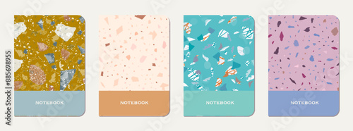 Notebook cover design. Terrazzo abstract