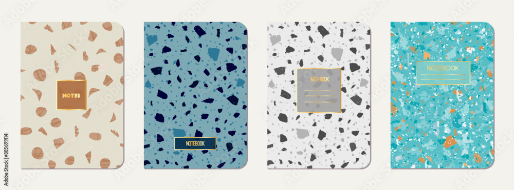 Notebook cover design. Terrazzo abstract