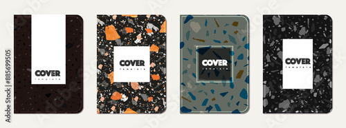 Notebook cover design. Terrazzo abstract