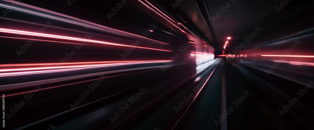 Laser beams luminous abstract sparkling isolated on a transparent background. Trails of light left by acceleration speed motion on night road. Light moving fast train over darkness. 