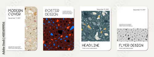 Brochure cover design. Terrazzo abstract
