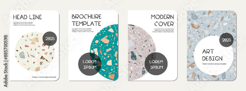 Note book cover design. Terrazzo abstract