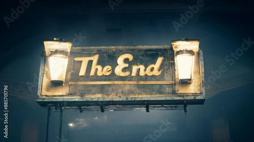 End Sign in a Foggy Theater Generative AI