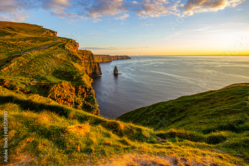 Cliffs of Moher at sunset. Ireland