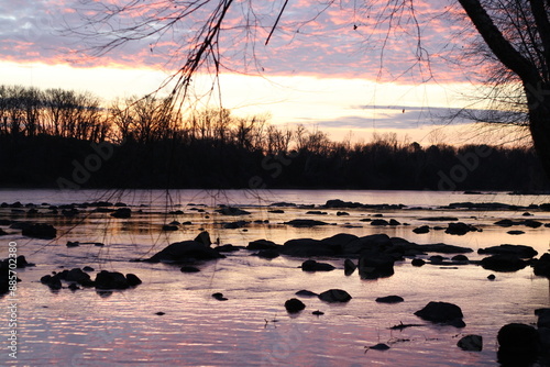 sunset on the river