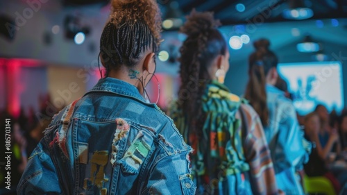 Backstage at Fashion Show with Colorful Denim