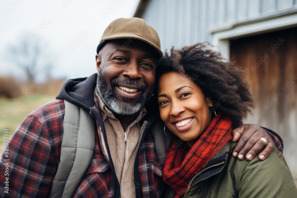 Portrait of a middle aged couple on farm Portrait of a middle aged couple on farm