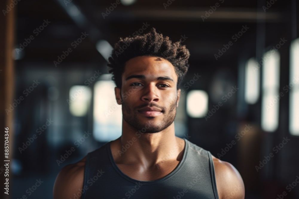 Portrait of a young male African American fitness trainer Portrait of a young male African American fitness trainer