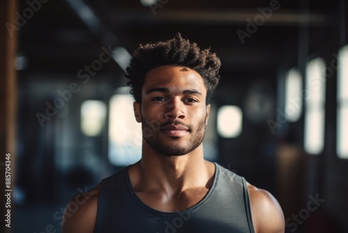 Portrait of a young male African American fitness trainer