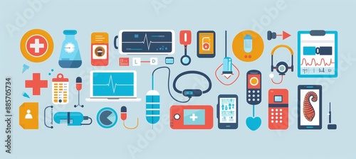 Wallpaper Mural Benefits of Technology in Diabetes Management: Informative Poster for Healthcare Torontodigital.ca