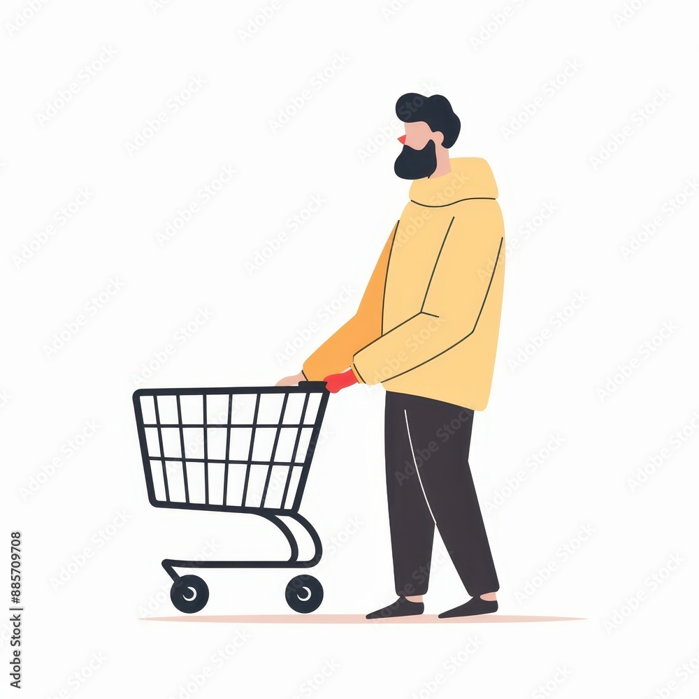 man with shopping cart
