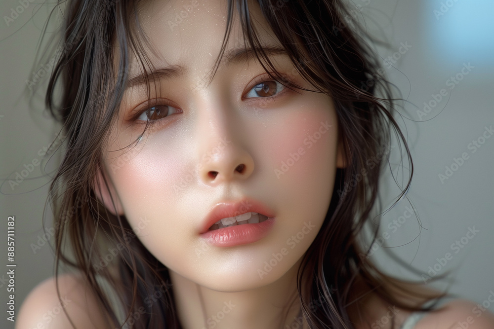 若い女性が苦しそう、痛そうにしている 若い女性が苦しそう、痛そうにしている