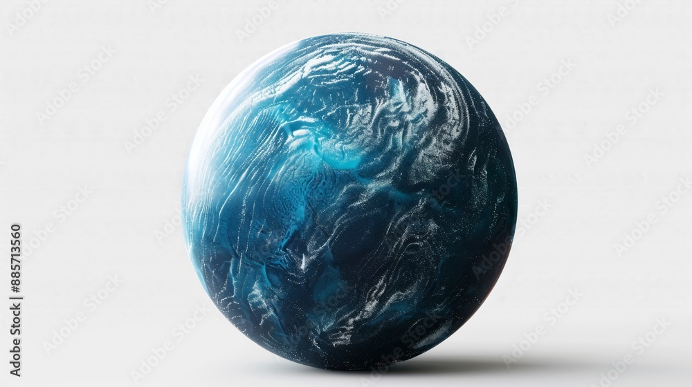 An intriguing dark blue planet with swirling patterns and a mysterious glow. The intricate designs add an element of depth and visual interest, perfect for fantasy themes.
