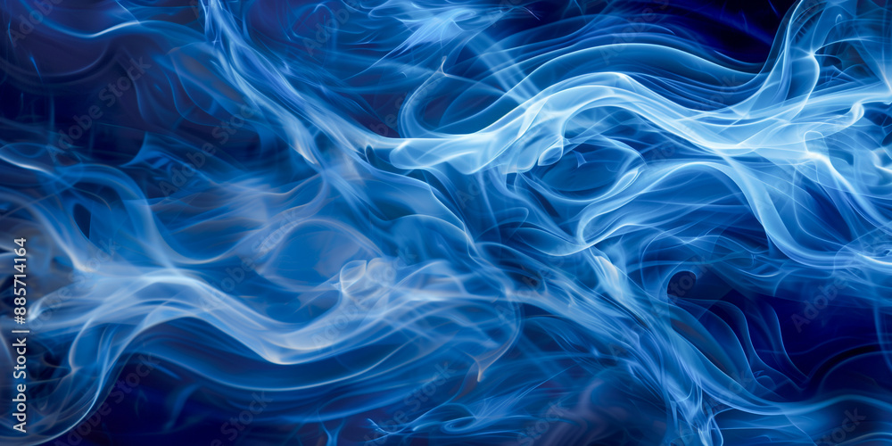 Fototapeta premium abstract blue background with smooth lines, futuristic wavy illustration