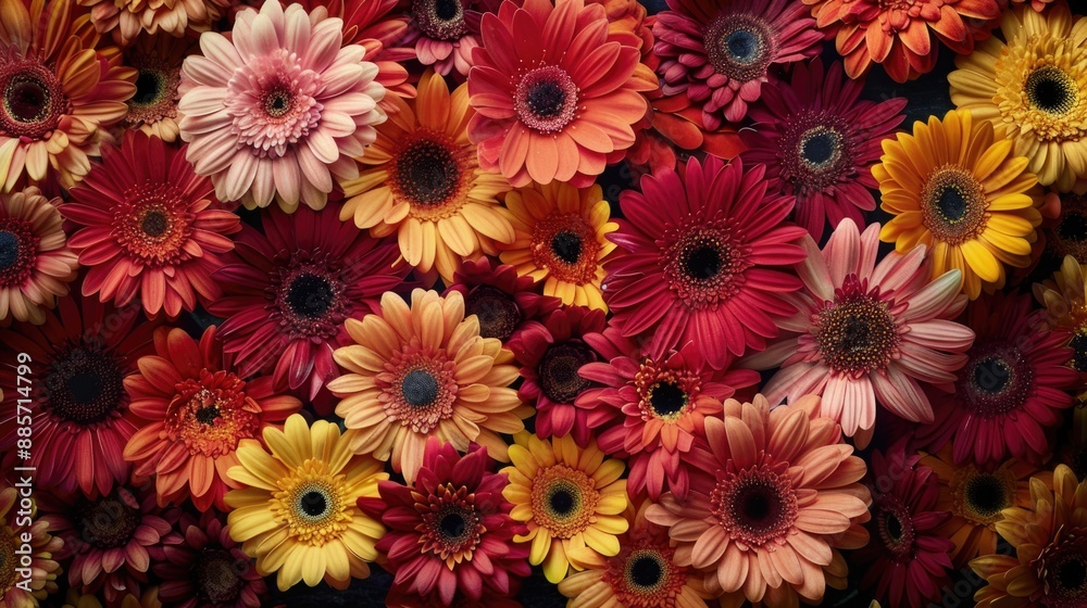 A close-up shot of a bouquet of fresh flowers A close-up shot of a bouquet of fresh flowers