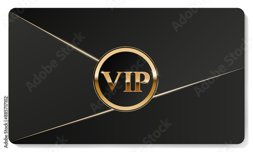 Premium VIP card with gold elements in black color. Vector