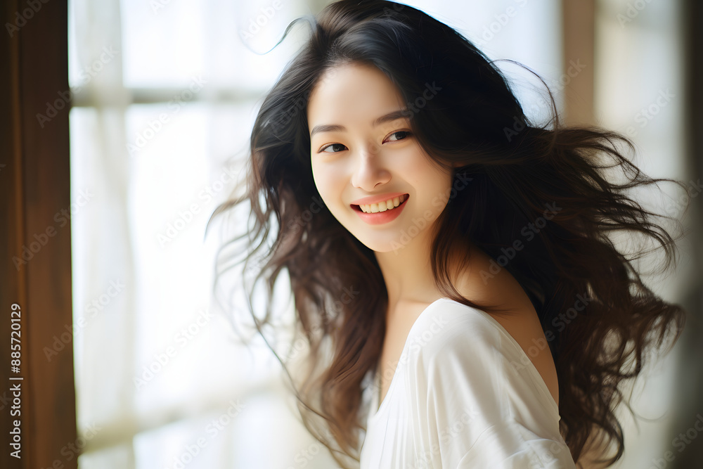 portrait of a beautiful Japanese girl smiling portrait of a beautiful Japanese girl smiling