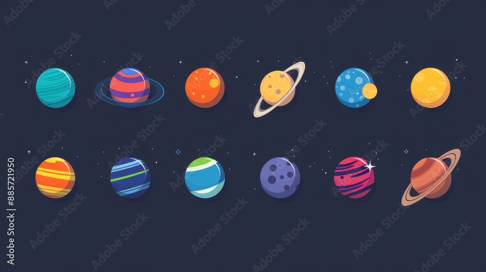 Naklejka premium Planets set