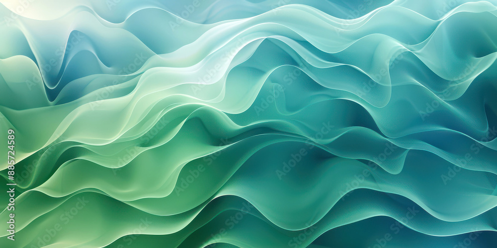 Abstract flowing teal green wavy lines art concept Abstract flowing teal green wavy lines art concept