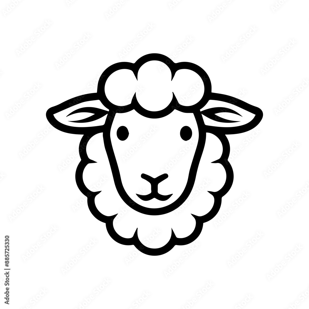 Sheep icon or modern line symbol. Vector line art and icon design with bold outline. Black and white Pixel Perfect minimalistic symbol isolated white background. Silhouette simple thin sign Sheep icon or modern line symbol. Vector line art and icon design with bold outline. Black and white Pixel Perfect minimalistic symbol isolated white background. Silhouette simple thin sign